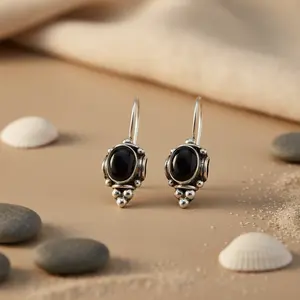 Bijoux en argent 925 pour femmes, élégantes boucles d'oreilles pendantes en améthyste, accessoire de mode - Product Image 1