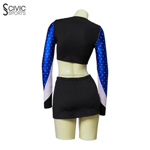 Wholesale Long Sleeve <b>Sexy</b> <b>Cheerleader</b> Costume for Adults Printed Techniques Custom OEM Service Children's Uniform - Product Image 4
