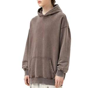 Sweat à capuche surdimensionné et épais personnalisé pour hommes, vêtements décontractés, sweats à capuche en tissu polaire mélangé et coton, vente en gros - Product Image 4