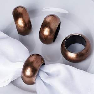 Classic <b>plain</b> metal napkin <b>ring</b> set durable polished finish for versatile use in restaurants hotels or catering services - Product Image 1