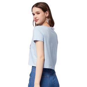 เสื้อยืดลำลองผู้หญิงสั่งทำพิเศษ ผ้าฝ้าย 100% เนื้อนุ่ม คอกลม รับผลิตแบบ OEM แบรนด์ส่วนตัว หลายสี สั่งซื้อจำนวนมากจากโรงงาน - Product Image 2