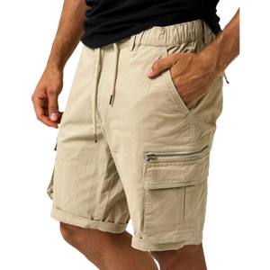 Pantalones cortos informales de alta calidad para hombre, cintura elástica ligera y de secado rápido con cordón, ajuste holgado y remache decorado de estilo Vintage - Product Image 6