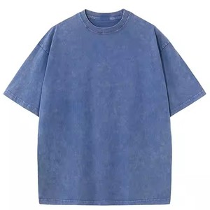 เสื้อยืดผู้ชายถักแบบวินเทจฟอกกรด ปรับแต่งได้ 100% ผ้าฝ้าย ระบายอากาศ แห้งเร็ว คุณภาพสูง มีสไตล์ ขอบเสื้อแบบริงเกอร์ - Product Image 4