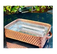 Barbecue de table rectangulaire de qualité supérieure, luxueux, à trois broches, en cuivre, écologique, réglable, moderne