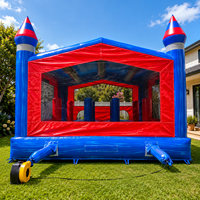 Château gonflable commercial, grande structure de saut pour enfants avec deux entrées, château gonflable extérieur pour fêtes