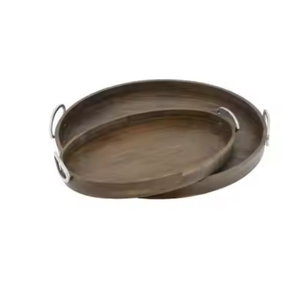 Bandeja de servicio de diseño clásico para el hogar, restaurante, cena, vajilla, Hotel, plato para servir, decoración, Color marrón, diseño moderno, bandeja de madera para servir - Product Image 4