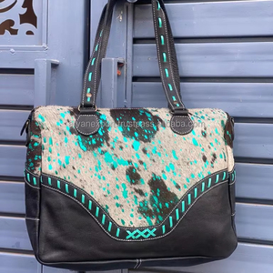 Fabricante personalizado al por mayor OEM 2024 pelo en metálico de cuero genuino de las mujeres bolso de mano de moda bolsos de hombro de gran capacidad - Product Image 3