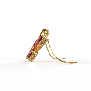Avarta Colgante de mariposa roja de plata esterlina a la moda con diamantes americanos polacos dorados 1,10G para niños niñas mujeres - Product Image 1