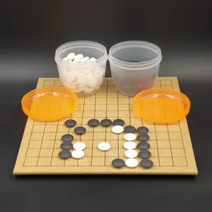 Go Beginner's Set with 13x13/9x9 Double-Sided Board  90 Practice-level Matte Light Stones  and Plastic Bowls/chess table/weiqi