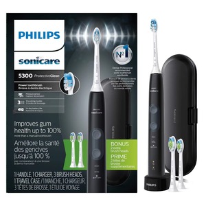 Philips Sonicare ProtectiveClean 5300 Cepillo de dientes eléctrico recargable-3 modos de limpieza, 2 cabezales de cepillo adicionales, HX6423/34 - Product Image 1