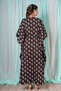 Custom Made Women 100% Cotton Floral Printed Long Women <b>Kaftan</b> Dress - Product Image 2