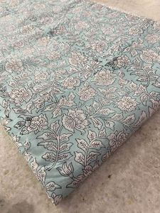 Vestido de tela Nomex para mujer y niño, estampado de bloque Floral turquesa, estampado a mano, diseño indio Sanganer, Top ligero de alta calidad - Product Image 2