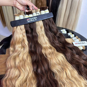 Extensions de cheveux humains vierges 100g, qualité supérieure, ondulation naturelle, double épaisseur, pointes volumineuses, prix d'usine - Product Image 1