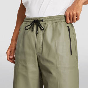 Vintage Style Men Leather <b>Shorts</b> With Functional Pockets And <b>Belt</b> Loops Comfortable Men Leather <b>Shorts</b> - Product Image 5