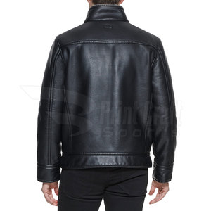 Factory Manufacture Solid Color Men <b>Leather</b> <b>Jacket</b> Design Your Own Product <b>Leather</b> <b>Winter</b> <b>Jacket</b> - Product Image 2