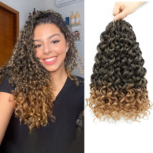 Cheveux synthétiques <span class=keywords><strong>GoGo</strong></span> Curl pour femmes noires, ombré T27, boucles courtes de plage, extensions de cheveux synthétiques à torsades profondes - Product Image 1