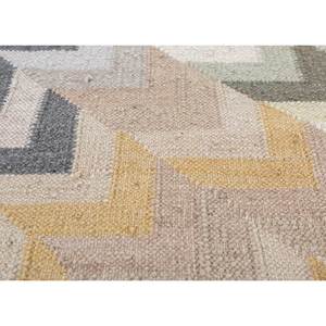 Tapis Chevron en laine et viscose gris et noir à tissage plat pour la décoration intérieure - Adwv-13085 - Product Image 3