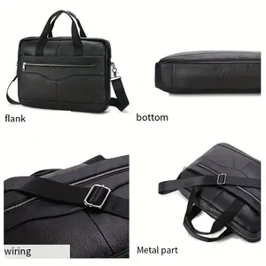 Stylish Unisex Premium Leather <b>Briefcase</b> Durable Spacious Office Bag with High Quality Features for Professional Laptop Carriers - Product Image 2