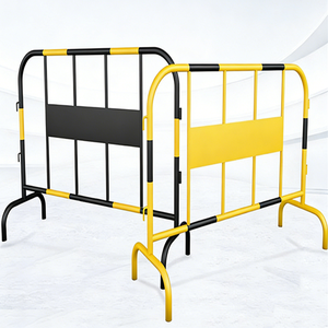 Panneau de barrière piétonne de sécurité en acier, barrière de contrôle des foules amovible avec revêtement en poudre, barrière de sécurité routière - Product Image 6