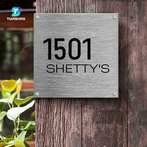 <span class=keywords><strong>Plaque</strong></span> en métal murale Numéro de maison Signes Nom de rue Numéro de porte <span class=keywords><strong>Plaque</strong></span> en acier inoxydable personnalisée - Product Image 4