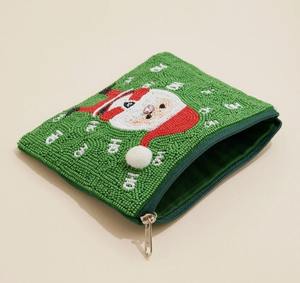 Pochette personnalisée en or avec des perles à la main, visage de chat mignon et fou, porte-monnaie pour femme avec des perles, chaton, fermeture éclair double face - Product Image 4