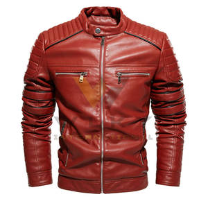 Veste d'hiver en cuir tendance pour homme avec une texture lisse et des coutures renforcées conçue pour une utilisation durable - Product Image 2