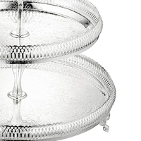 Vente chaude de serveur de piédestal de gâteau à deux niveaux de style contemporain riser de vitrine de dessert personnalisé au prix de gros