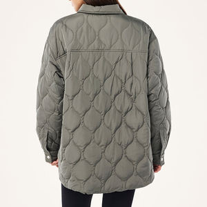 Élégant fermeture éclair boutonné femmes surdimensionné matelassé Shacket classique respirant boutons pression vêtements d'hiver veste personnaliser Logo - Product Image 2