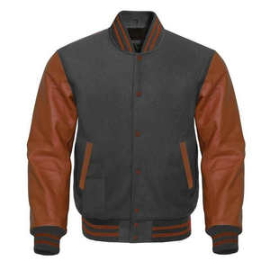 Chaqueta Varsity de Béisbol Personalizada con Mangas de Cuero, Bordado de Chenilla de Lana, Unisex, para Invierno, Estilo Urbano - Product Image 1