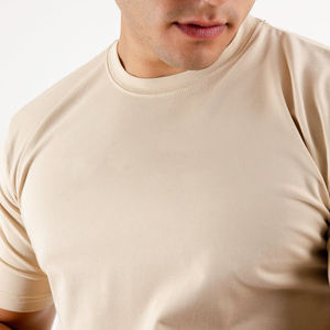 Camiseta de algodón 100% para hombre, manga corta, cuello redondo, suave y cómoda para gimnasio deportivo, venta en línea, precio bajo - Product Image 2