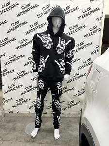 Conjunto de chándal de lana de algodón 100% personalizado para hombre, ropa de calle pesada transpirable GSM pesada de alta calidad para gimnasio para deportes de invierno - Product Image 4