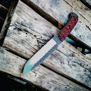 Coltello da caccia forgiato a mano in acciaio D2 con manico G10 per il regalo di coltello da caccia in campeggio all'aperto per tuo padre.