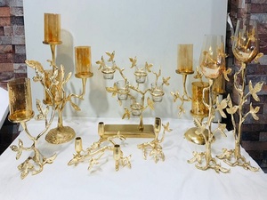 Bougeoir en verre plaqué or avec logo personnalisé et motif de fleur du Ramadan Support en aluminium sans flamme pour l'éclairage de la maison - Product Image 6