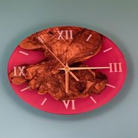 Jam Dinding Gantung Satu Sisi Modern dengan Jarum Penunjuk Waktu, Gerakan Senyap, Resin Buatan Tangan yang Elegan, Warna dan Ukuran Dapat Disesuaikan