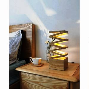 Portalámparas decorativo de madera PRODUCTO VENTA CALIENTE Lámpara de mesa de madera ARTESANÍA - Product Image 5