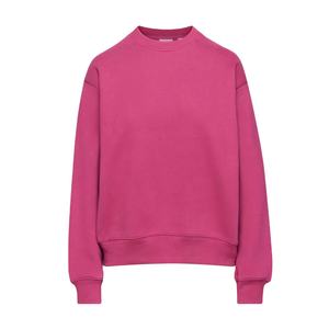 OEM-Sudadera lisa de cuello redondo para mujer, ropa para Parte Superior Femenina, con diseño de logotipo de marca personalizado, en color blanco, venta de fábrica - Product Image 1