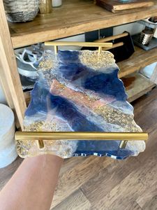 MATERIAL Bandeja de servicio de epoxi de resina hecha a mano Elementos esenciales de cocina únicos para el hogar Restaurante Hotel Servicio decorativo Tra - Product Image 5