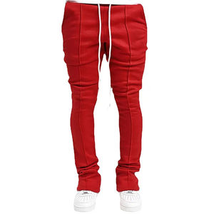 Joggers empilés pour hommes avec logo personnalisé avec poche vêtements de rue pantalons de survêtement pour hommes pantalons de survêtement évasés empilés 2026 - Product Image 4