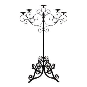 Ensemble de décoration de mariage de paire de candélabres 5 piliers en métal solide fer trépied bougeoir pour la maison hôtel décoration à la main - Product Image 5