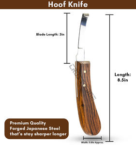 Couteau à sabot de maréchal-ferrant à lame étroite de qualité supérieure Couteau de coupe et de façonnage en acier au carbone Sharpe pour chevaux, chèvres, bovins et animaux de la ferme - Product Image 2
