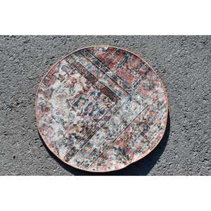 Alfombra de área de lana tejida plana de gran tamaño de 19x19 pies turca Vintage diseño de retazos rojo azul para decoraciones de pasillo de sala de estar de látex - Product Image 2