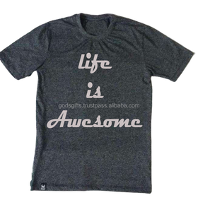 Prix d'usine T-shirt à manches courtes en coton respirant tricoté imprimé sur mesure avec col rond Option grande taille fabriqué en Inde - Product Image 3