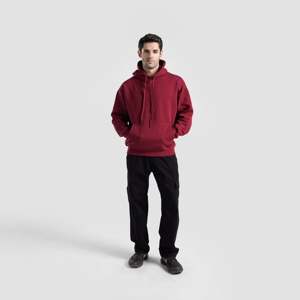 Sudadera Clásica Extra Grande GAI Color Borgoña, Bordada, de Felpa Francesa, con Estampado 3D - Product Image 4