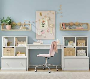 Wholesale Rattan <b>Wall</b> Shelf With Bow Woven Wicker Delicate Wave Detail Playful <b>Storage</b> Display For Kids <b>Bedroom</b> Nursery Decor - Product Image 4