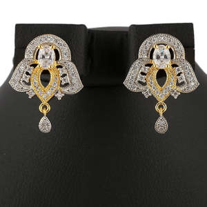 American Diamond <b>Locket</b> Set - <b>Silver</b> & Golden - Product Image 2