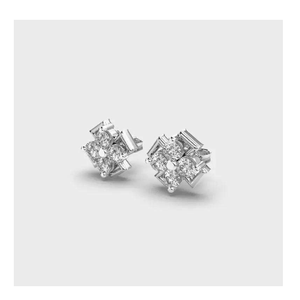 Handcrafted Vintage Inspired Lab Grown Diamond <b>Halo</b> <b>Earrings</b> | Romantic Wedding Anniversary Jewelry Gold/Rose Gold/Silver IGI - Product Image 2