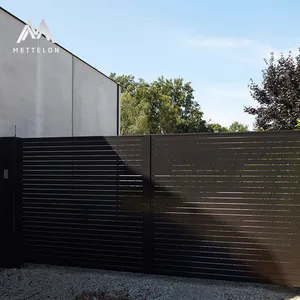 自动电动车道闸门最新主闸门定制铝闸门设计，用于花园和室外铝栅栏和闸门