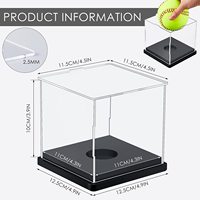 Trou inférieur Design Acrylique Baseball Vitrine Anti-Poussière Souvenirs Balle De Stockage Softball Titulaire Noir Base Baseball Boîte