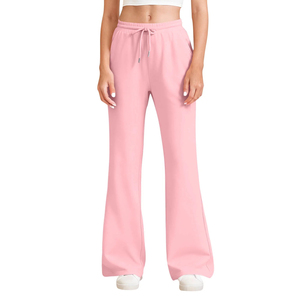 Wholesale Women's Oversize Flare Sweatpants Breathable Cotton Fleece with High Drawstring Waist Causal Style for Women - Product Image 1