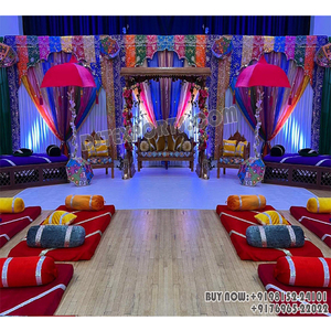 Boda musulmana Sangeet ceremonia decoración escenario boda árabe Mehndi/Sangeet evento escenario boda paquistaní señoras Sangeet escenario - Product Image 1